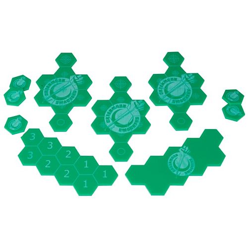 Dreadball Accessories Game Board: Acrylic Inserts: Greenmoon Smackers Green