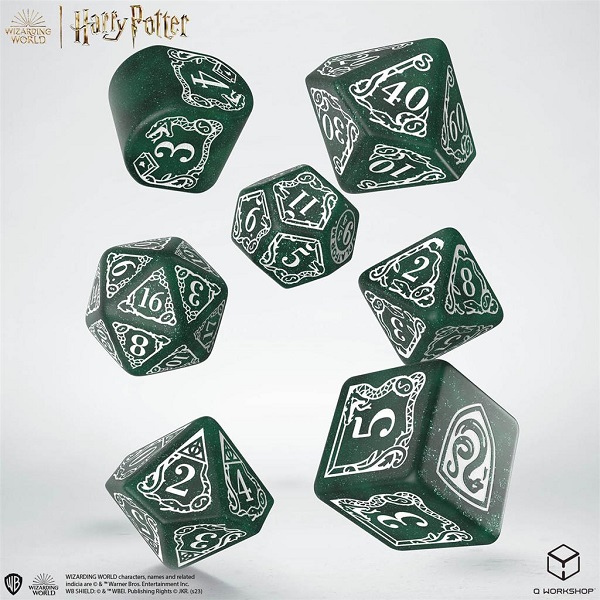 Dice Terninges ¦t 7 Terninger Harry Potter Slytherin Modern Dark Green With White