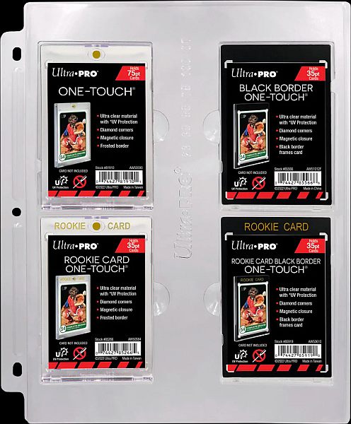 Ultra Pro Mappelommer/3 Huller One Touch 23pt 100pt 4 Pocket Sider 1 Stk #15841