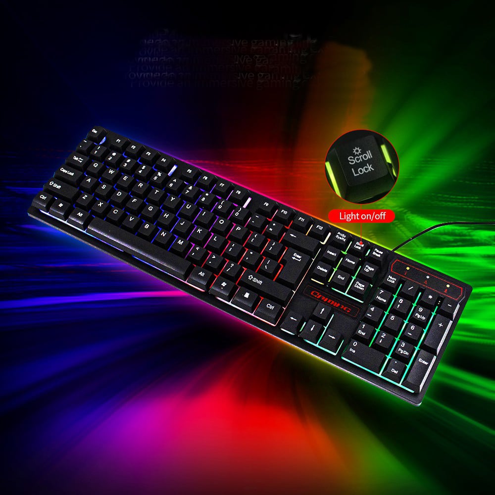 Gaming Tastatur Med Backlight Led Lys & Affjedring På Tasterne